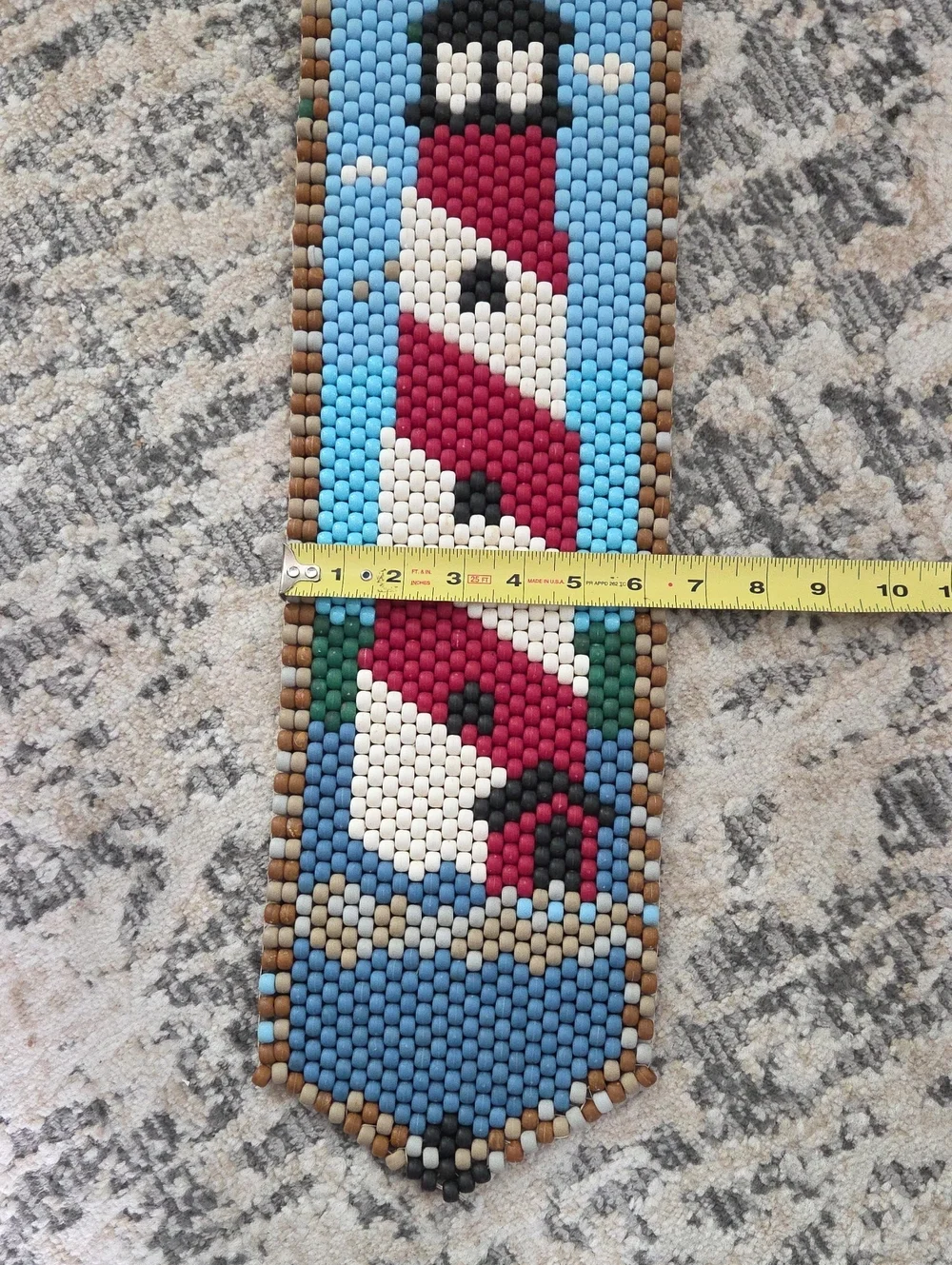 The Beadery Craft Beaded Wall Bell Pull -Lighthouse